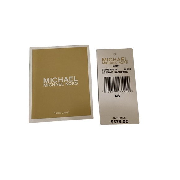 MICHAEL KORS Backpack Leather EMMY Large Dome BLACK Monogram 35H9SY3B7B - Picture 11 of 13